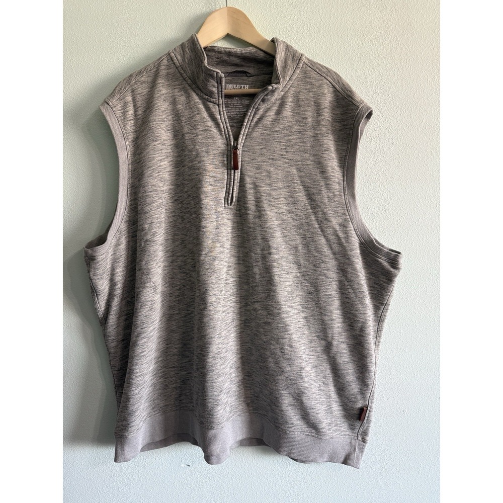 Duluth Loophole Comfort Vest Mens 2XL Gray Pullover Quarter Zip Relaxed 88314